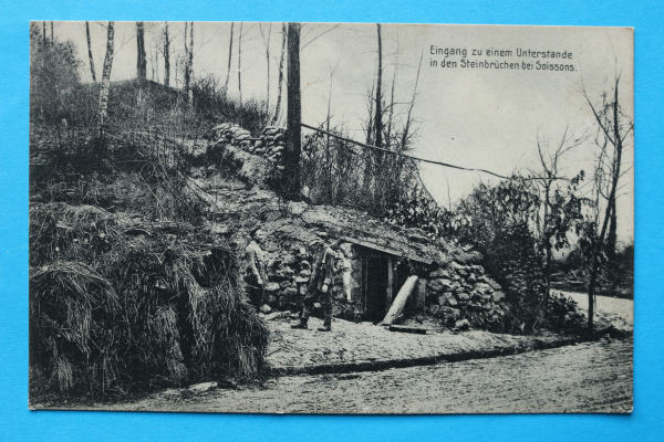 Ansichtskarte AK Soissons 1914-1918 Eingang Unterstand Steibrüche Soisson Frankreich France 02 Aisne